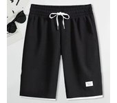 Pantalones cortos informales de verano para hombre, pantalones cortos con cordón ajustable y cintura elástica, pantalones cortos con textura de gofre y diseño de estilo callejero falso de dos piezas L blanco