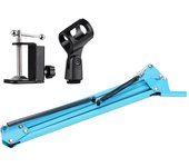 Soporte para micrófono, mesa, soporte perezoso con brazo extensible, Clip para micrófono blanco