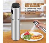 Dispensador de aceite de oliva en aerosol de acero inoxidable, bote pulverizador, herramienta de cocina para barbacoa blanco