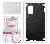 apgo Protective Skin Sticker for the back+sides compatible with Xiaomi Redmi 9T, Full Wrap Film, Foil, Vinyl - Pattern Black Honeycomb