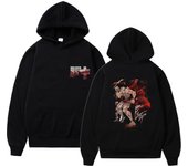 Sudadera con capucha de Anime japonés Baki The Grappler Yujiro Hanma con estampado de doble cara, sudadera informal de moda para mujer, sudaderas con capucha de lana para hombre L
