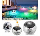 Luz flotante solar RGB para exteriores, luz flotante para estanque, luz de bola mágica, luz decorativa para patio, luz para piscina, luz para piscina Warm White B