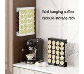 Soporte para cápsulas de café de 20 ranuras, estante de almacenamiento de gran capacidad para cápsulas K-Cups, vitrina de cápsulas de café sin BPA para cajón de encimera blanco
