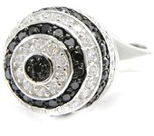 Anillo de plata 'Romy' negro blanco 52 negro