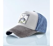 Gorras de béisbol de moda para mujer, sombreros de papá Snapback de algodón para hombre, gorra con estampado de bordado de Panda de verano 56-60cm rojo