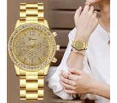 Relojes de estilo original para mujer, relojes de pulsera de cuarzo de lujo para mujer, los mejores regalos, relojes para esposa, familia y amigas oro