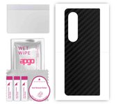 apgo Protective Skin Sticker for the back compatible with Samsung Galaxy Z Fold4, Wrap Film, Foil, Vinyl - Pattern Carbon Black