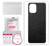 apgo Protective Skin Sticker for the back compatible with Umidigi F3 5G, Wrap Film, Foil, Vinyl - Pattern Black Honeycomb