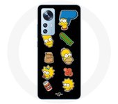 Coque pour Xiaomi Mi 12 / 12X Les Simpson autocollants fond noir