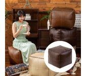 Funda de cojín para reposapiés de piel sintética para librerías, oficinas, bodas y decoración del hogar beige