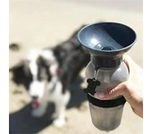 Botella de agua portátil para perros, contenedor de agua y comida, almacenamiento para perros, tazones para beber de viaje, alimentador, accesorio para mascotas, 1 ud. gris