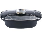 GSW Cocotte con cesta de freír y tapa - 40 x 25 cm - Acero al carbono - Todas las fuentes de calor, incluida la inducción