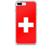 Funda iPhone 7 Plus - Suisse - Drapeau - Souple - Multicolore - Silicona transparente