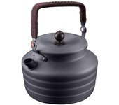 Hervidor de agua para acampar de 1,3 L, hervidor de té portátil para acampar al aire libre, senderismo, Picnic negro