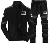 Traje deportivo con cuello levantado para primavera y otoño, chaqueta informal de manga larga, suéter, conjunto de traje de dos piezas para hombre XL
