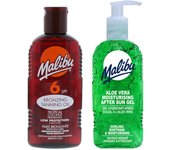 Malibu spf6 aceite bronceador 200ml + gel de aloe después del bronceado 200ml