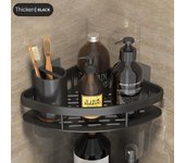 Estantes de baño Estante de esquina de baño sin perforación Espacio a prueba de herrumbre Estante de almacenamiento de ducha de aluminio Soporte para champú Accesorios de ducha de baño thicken 1pcs plata