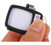 Mini llavero de televisor vintage con sonido LED y simulación de modelo de TV, llavero creativo con forma de televisor, llavero para bolso, llavero para coche