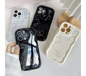 N18 Lovely Line art design Funda de teléfono ondulada para iPhone 15 14 13 Pro Max Samsung S24 S23 Ultra A54 A14 A12 Xiaomi Redmi 13C Huawei Honor Soft Back Cover Xiaomi 11 Lite 5G NE