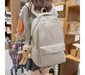 Mochila escolar para estudiantes de secundaria, mochila de gran capacidad, mochila de viaje para estudiantes blanco