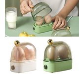 Mini máquina de desayuno con vaporera y apagado automático para huevos, mini hervidor de huevos eléctrico verde