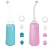 1 bidé portátil de 500 ml con pulverizador, bidé de viaje de mano para mujeres embarazadas, limpiador de agua para bebés, botella para baby showers y mamás color rosa