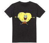Camiseta de Bob Esponja con forma de corazón para San Valentín para hombre 5XL negro