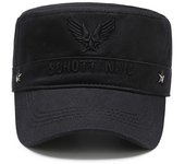 Gorra plana de primavera y otoño para hombre, gorra militar para exteriores, gorras de entrenamiento para cadetes, sombrero con viseras del ejército negro