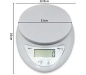 1 báscula digital portátil LED de 5 kg, báscula para alimentos, báscula electrónica de cocina, báscula pequeña que pesa en gramos 5Kg
