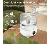 Humidificador de aire para el hogar, aceites esenciales, difusor ultrasónico de aroma, 4 l, gran capacidad, para aromaterapia.