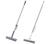 Cepillo para grietas, cepillo para limpieza de pisos, cepillo para fregar, cepillo para pisos con mango largo, cepillo para juntas, cepillo de limpieza de cerdas rígidas en forma de V, rotación de 180 grados blanco
