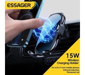 Essager-cargador inalámbrico magnético para coche, soporte magnético para teléfono de 15W, para iPhone, Samsung, Xiaomi, inducción infrarroja, carga rápida QI negro