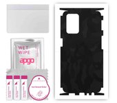 apgo Protective Skin Sticker for the back+sides compatible with Oppo A54 (2021), Full Wrap Film, Foil, Vinyl - Pattern Black Camo