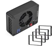 Andoer Ventilador de cámara FS-04A, sistema de refrigeración externo con ajuste de temperatura y pantalla OLED (4 unidades) negro