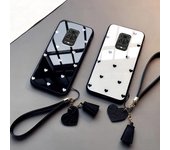 Funda de cristal para Redmi Note 9 Pro Max 9S 4G 5G, funda dura para teléfono con corazón de amor a la moda For Note 9 China blanco/negro