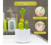Juego de cepillos multifuncionales para limpiar biberones y pajitas Cactus para chupetes de bebé