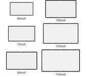 Pantalla de proyector plegable portátil de 60 a 150 pulgadas, de alta densidad, blanca, sin arrugas, pantalla de proyección suave de 16:9 para el hogar, interior y exterior 60 inch
