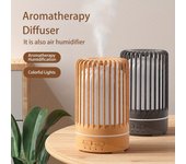 Difusor de aceites esenciales con máquina de aromaterapia ultrasónica, humidificador de aire, luz nocturna de circulación de 7 colores que se puede utilizar como regalo para la habitación o la oficina marrón oscuro