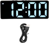 Reloj despertador digital multifunción con pantalla grande, estilo moderno, pantalla de temperatura, reloj con espejo LED