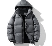 Abrigo de invierno para hombre, holgado, liso, con capucha, grueso, cómodo, de talla grande, para parejas M