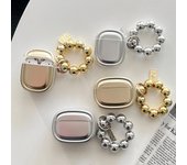 Funda galvanizada de lujo para AirPods Pro 2 1, funda para auriculares, pulsera chapada en plata y oro con correa para muñeca para AirPods 3 For AirPods 1 or 2 plata