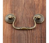 1 juego de manija de bronce antiguo con tornillo, tirador vintage de aleación, pomo para armario, cajón, puerta, mueble chino antiguo simple bronze