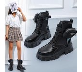Botas Martin con cordones, punta redonda y suela gruesa de estilo británico para mujer 2024 40 blanco