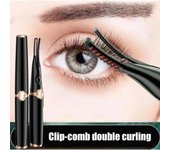 Mini rizador de pestañas eléctrico recargable por USB con clip, 3 modos de temperatura, 48 horas de duración, herramienta de maquillaje de ojos para mujeres