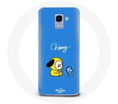 Coque pour Samsung Galaxy A8 2018 Bangtan BTS BT21 Chimmy Jimin Fond Bleu