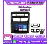 Radio de coche Android de 8 pulgadas para KIA Sportage 2007-2011 con perilla de botón Reproductor multimedia para coche navegación GPS WIFI 2Din estéreo Carplay 2+32GB 1+32GB