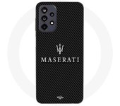 Coque Maniacase pour Samsung Galaxy A32 5g maserati blanc fond carbonne