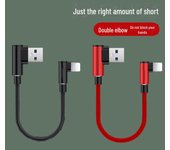 Cable de Datos de Carga Rápida de 120W en Ángulo Recto para Huawei, VIVO, Honor, OPPO, Xiaomi 1.0m Apple USB negro