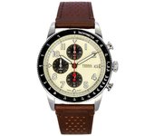 Reloj cronógrafo Fossil Sport Tourer de cuarzo con correa de piel marrón y esfera color crema FS6042 para hombre crema