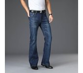 Vaqueros acampanados para hombre, Vaqueros clásicos de diseñador para hombre, Vaqueros azules acampanados holgados elásticos de cintura alta 28 azul